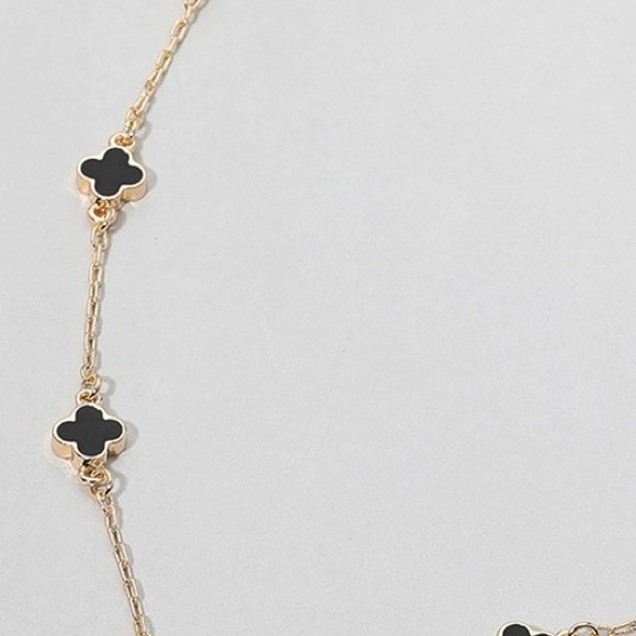 CLOVER CHAIN NECKLACE-BK - Picture 4 of 4